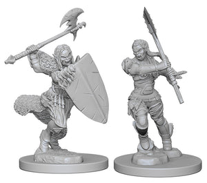 Pathfinder Deep Cuts Unpainted Miniatures: W1 Half-Orc Female Barbarian - Linebreakers