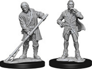 Pathfinder Deep Cuts Unpainted Miniatures: W4 Towns People (Farmer/Aristocrat) - Linebreakers